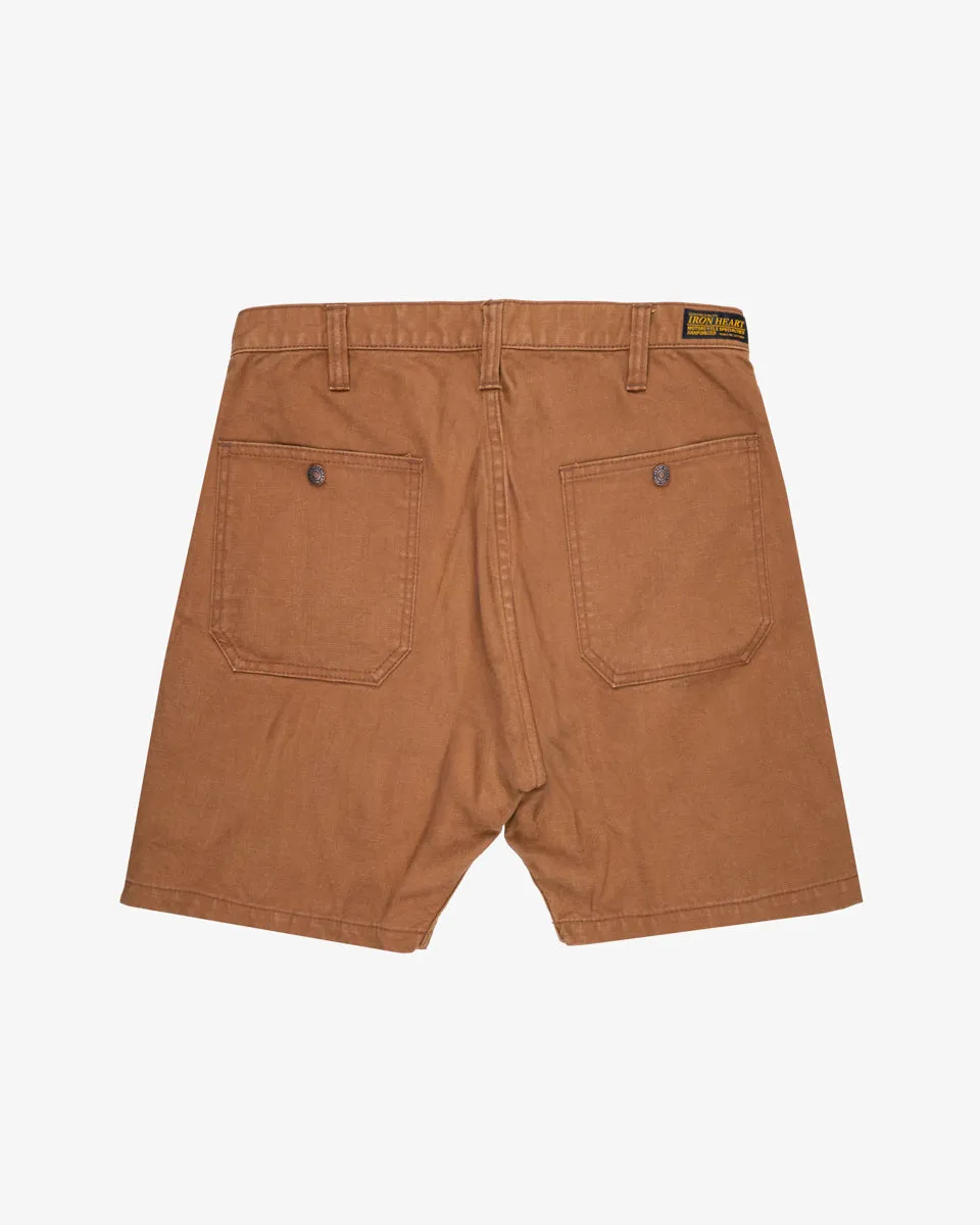 10oz Double Front Duck Shorts - Brown (IH-742-BRN) Tag 34, Hemmed to 7.2" sold by Iron Heart product image thumbnail 2