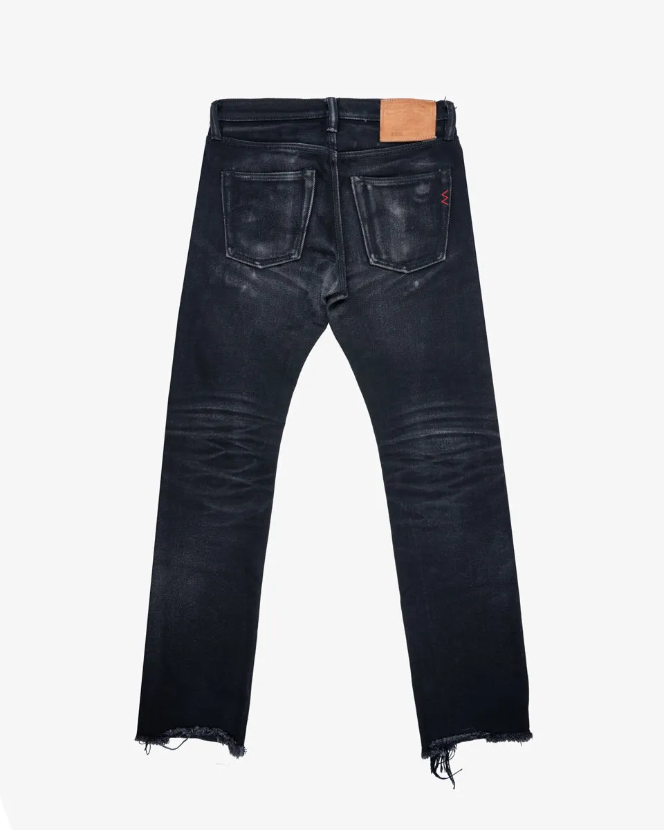 21oz Selvedge Denim Slim-Tapered Cut Jeans - Black (IH-8301S) Tag 30, Hemmed to 30.5" sold by Iron Heart product image thumbnail 2