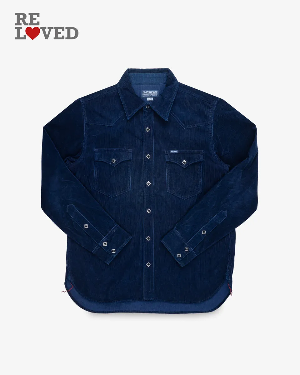 Corduroy Western Shirt - Indigo (IHSH-161-IND) Size XL sold by Iron Heart