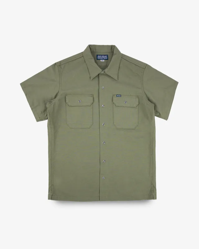 8oz Ripstop Short Sleeved Mechanic Shirt - Military Green sold by Iron Heart