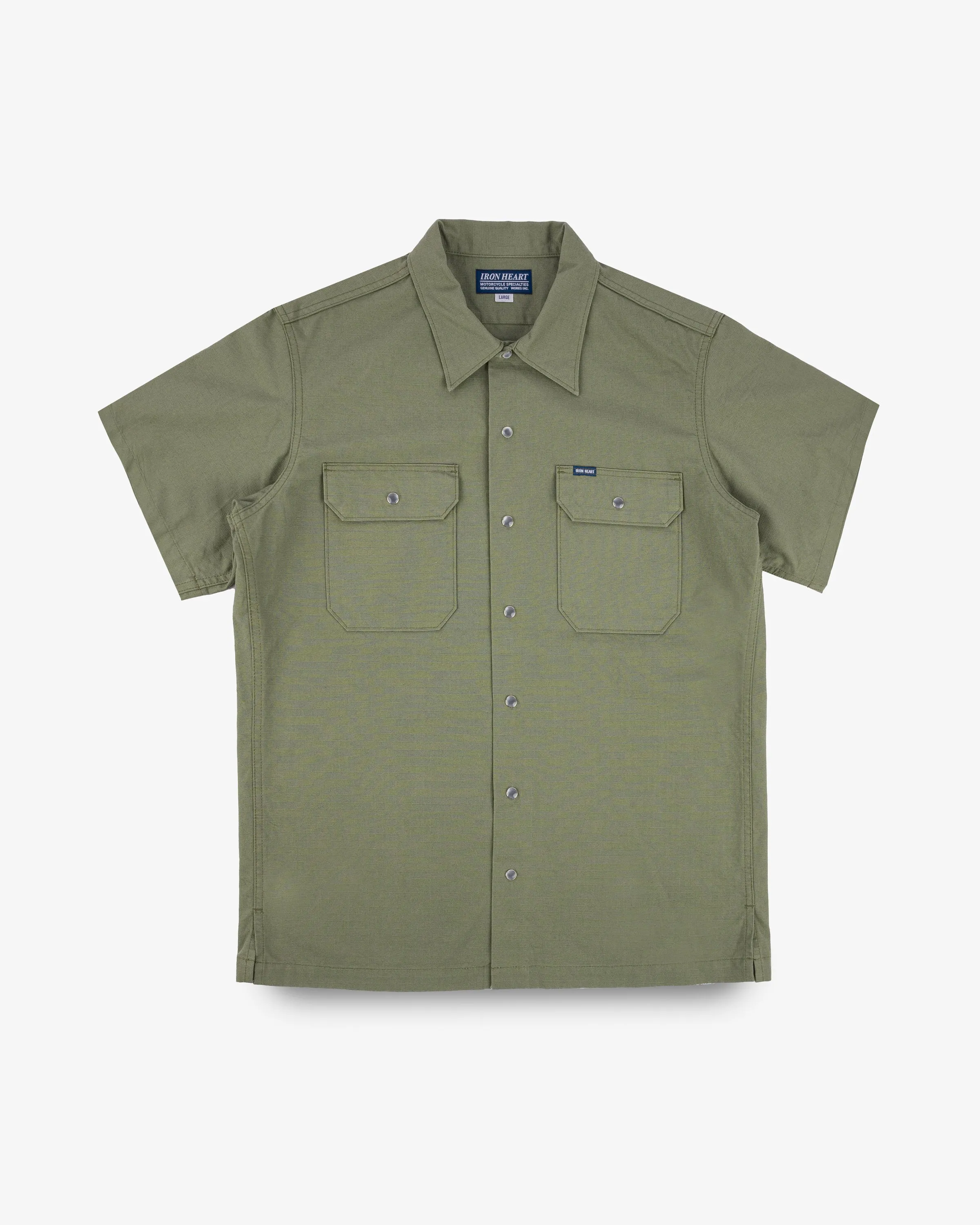 8oz Ripstop Short Sleeved Mechanic Shirt - Military Green sold by Iron Heart
