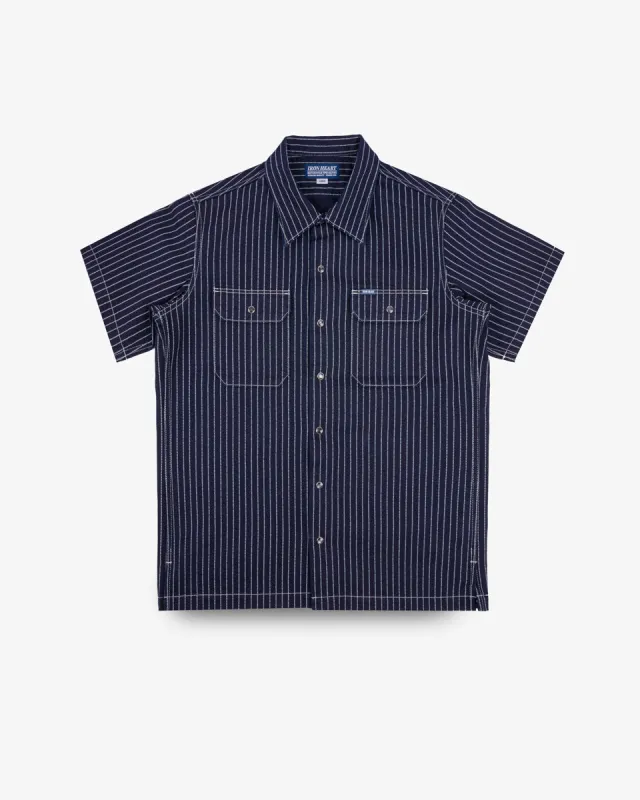 10oz Wabash Short Sleeved Mechanic Shirt - Indigo sold by Iron Heart
