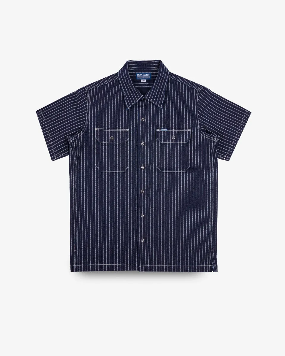 10oz Wabash Short Sleeved Mechanic Shirt - Indigo sold by Iron Heart