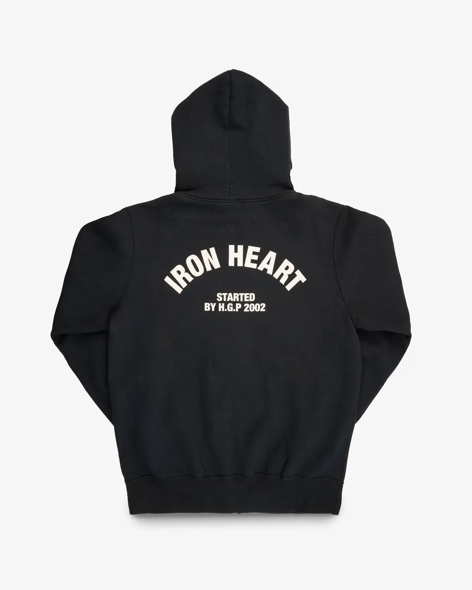 Printed 14oz Ultra Heavyweight Loopwheel Cotton Zippered Hoodie - Black sold by Iron Heart product image thumbnail 4