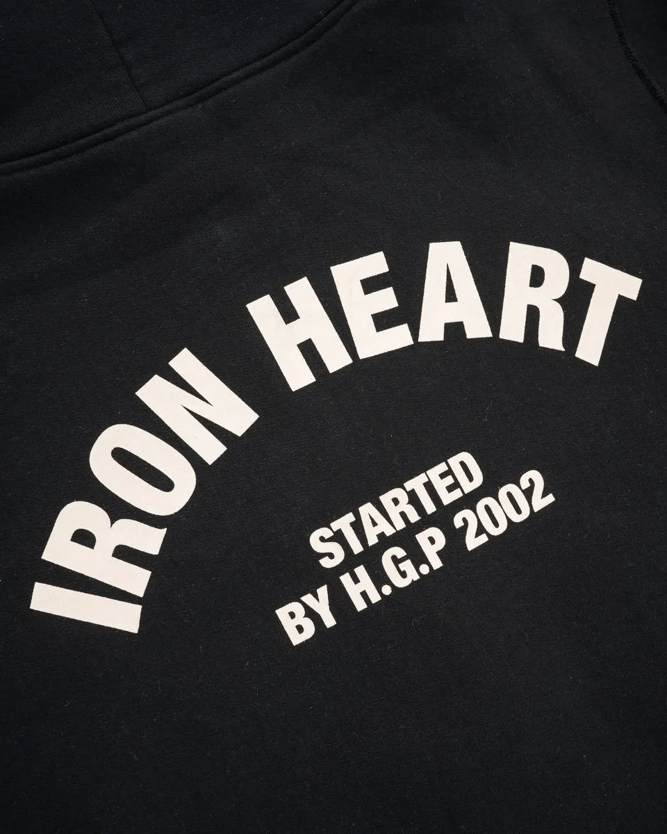 Printed 14oz Ultra Heavyweight Loopwheel Cotton Zippered Hoodie - Black sold by Iron Heart product image thumbnail 5