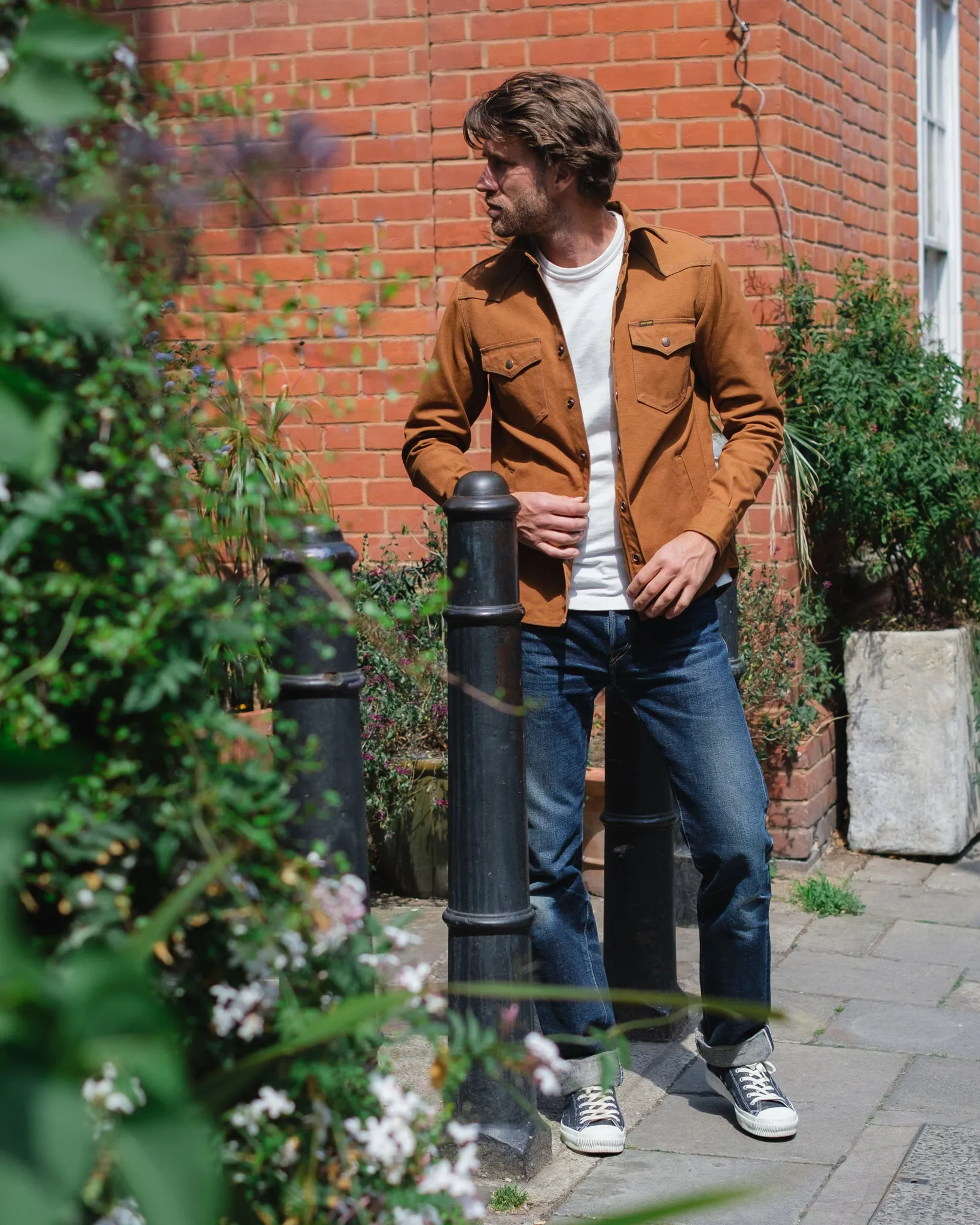 17oz Cotton Duck CPO Shirt - Brown sold by Iron Heart product image thumbnail 4