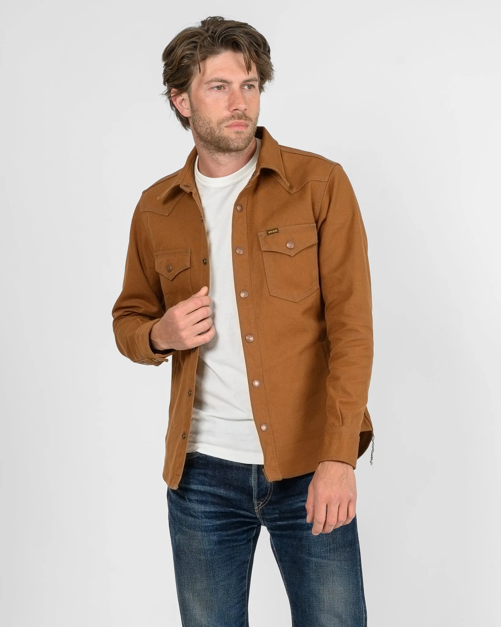 17oz Cotton Duck CPO Shirt - Brown sold by Iron Heart product image thumbnail 3