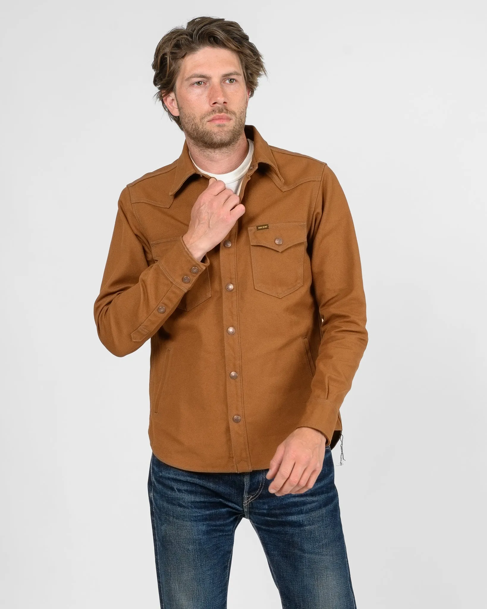 17oz Cotton Duck CPO Shirt - Brown sold by Iron Heart product image thumbnail 2