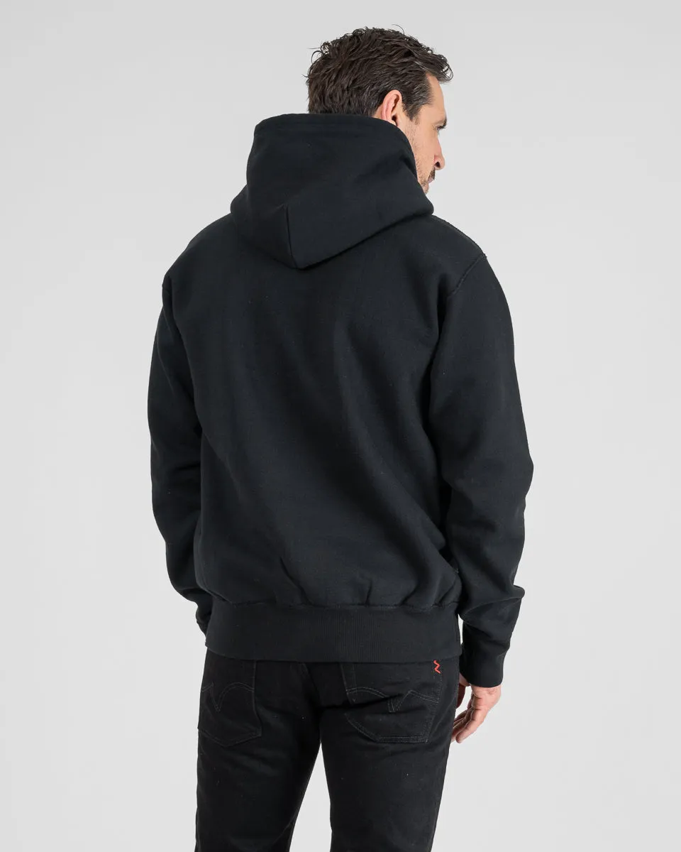 Printed 14oz Ultra Heavyweight Loopwheel Cotton Hoodie - Black sold by Iron Heart product image thumbnail 3