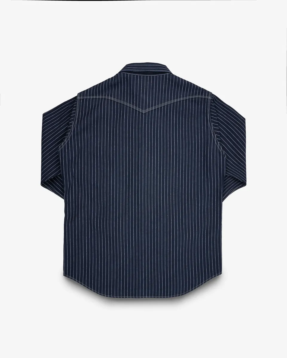 8.5oz Herringbone Stripe Western Shirt - Indigo sold by Iron Heart product image thumbnail 5