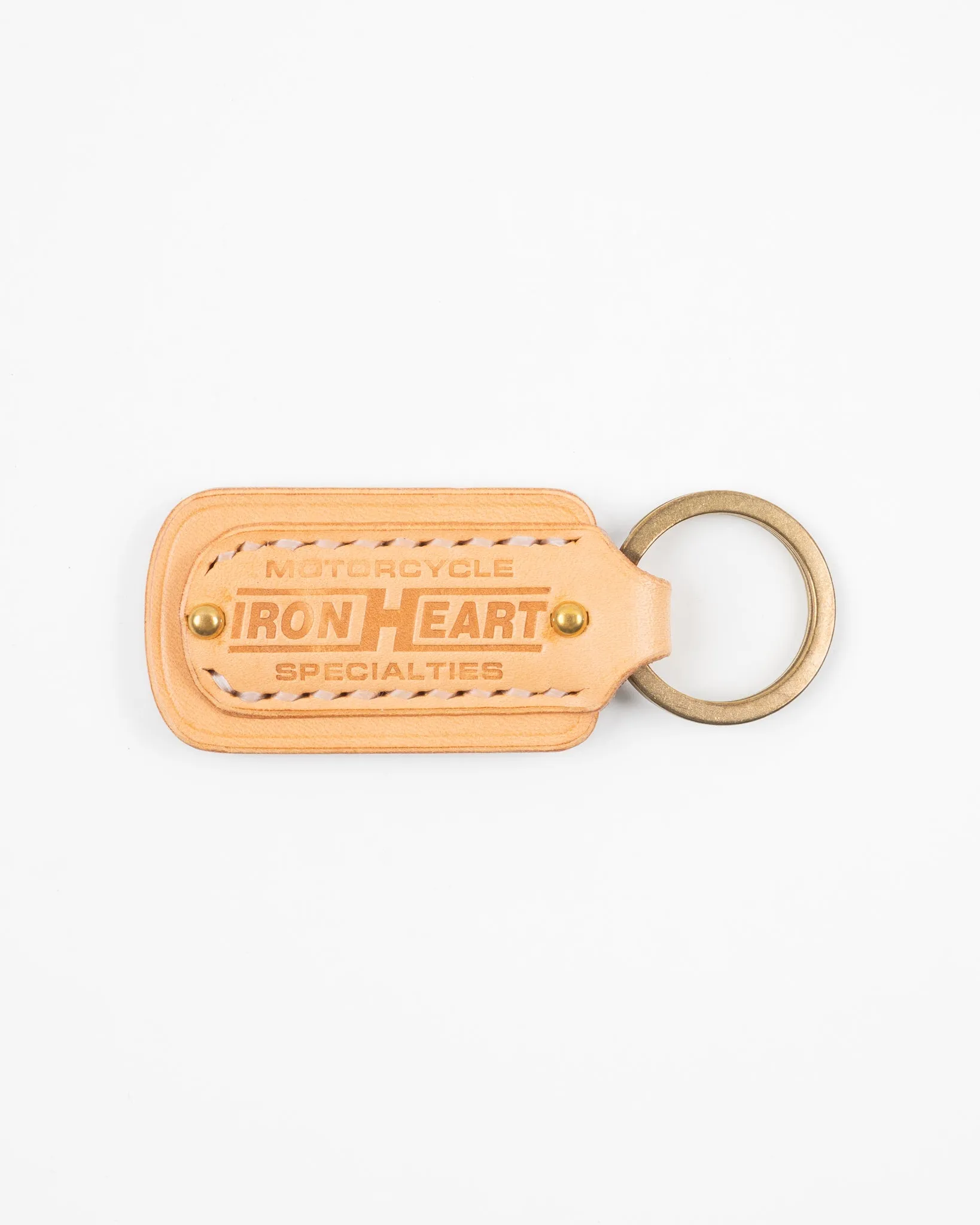 Buttero Leather Key Ring w/Embossed Iron Heart Logo - Natural sold by Iron Heart