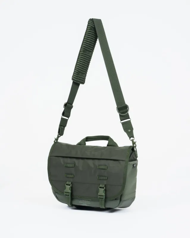 Porter - Yoshida & Co. - Monochrome Messenger Bag (S) - Olive sold by Iron Heart