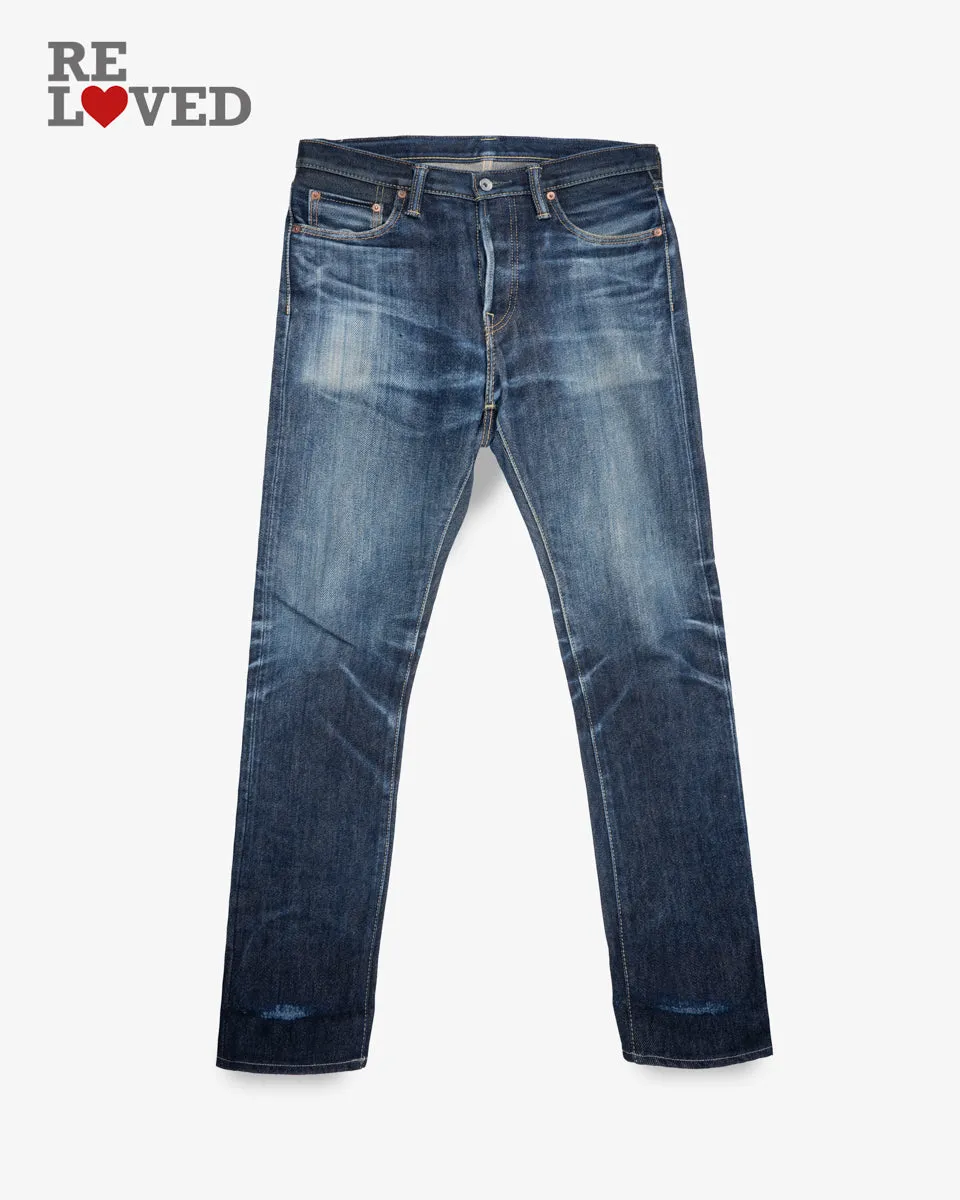 21oz Selvedge Denim Slim Cut Jeans - Indigo (IH-555S-21) Tag 32, Hemmed 31.7" sold by Iron Heart