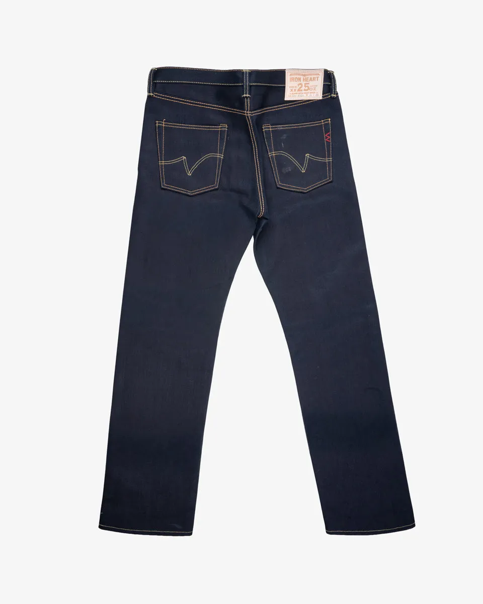 25oz Selvedge Denim Slim Straight Cut Jeans - Indigo/Black (IH-666-XHSib) Tag 35, Hemmed to 32.5" sold by Iron Heart product image thumbnail 2