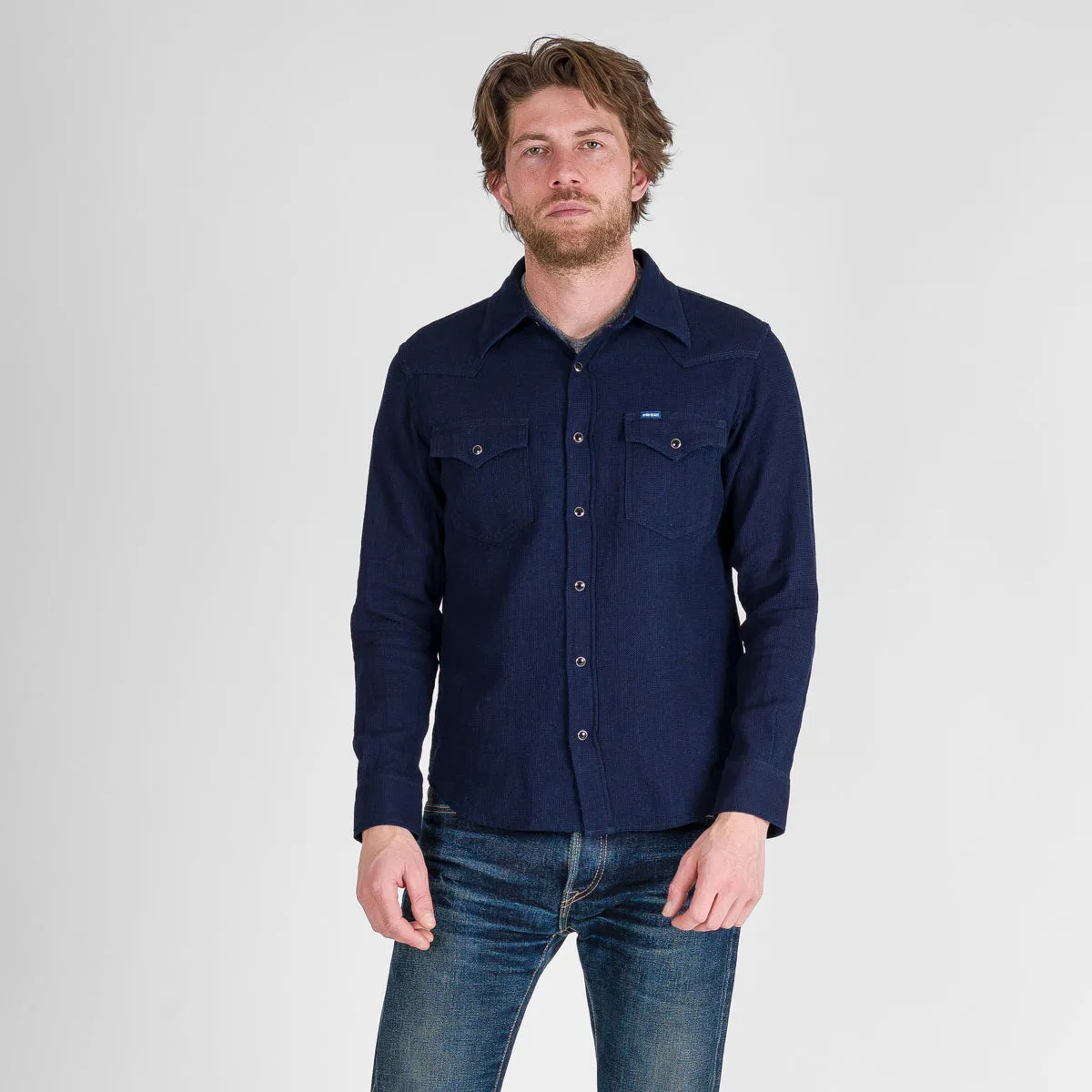5oz Selvedge Dobby Cloth Western Shirt - Indigo sold by Iron Heart product image thumbnail 2