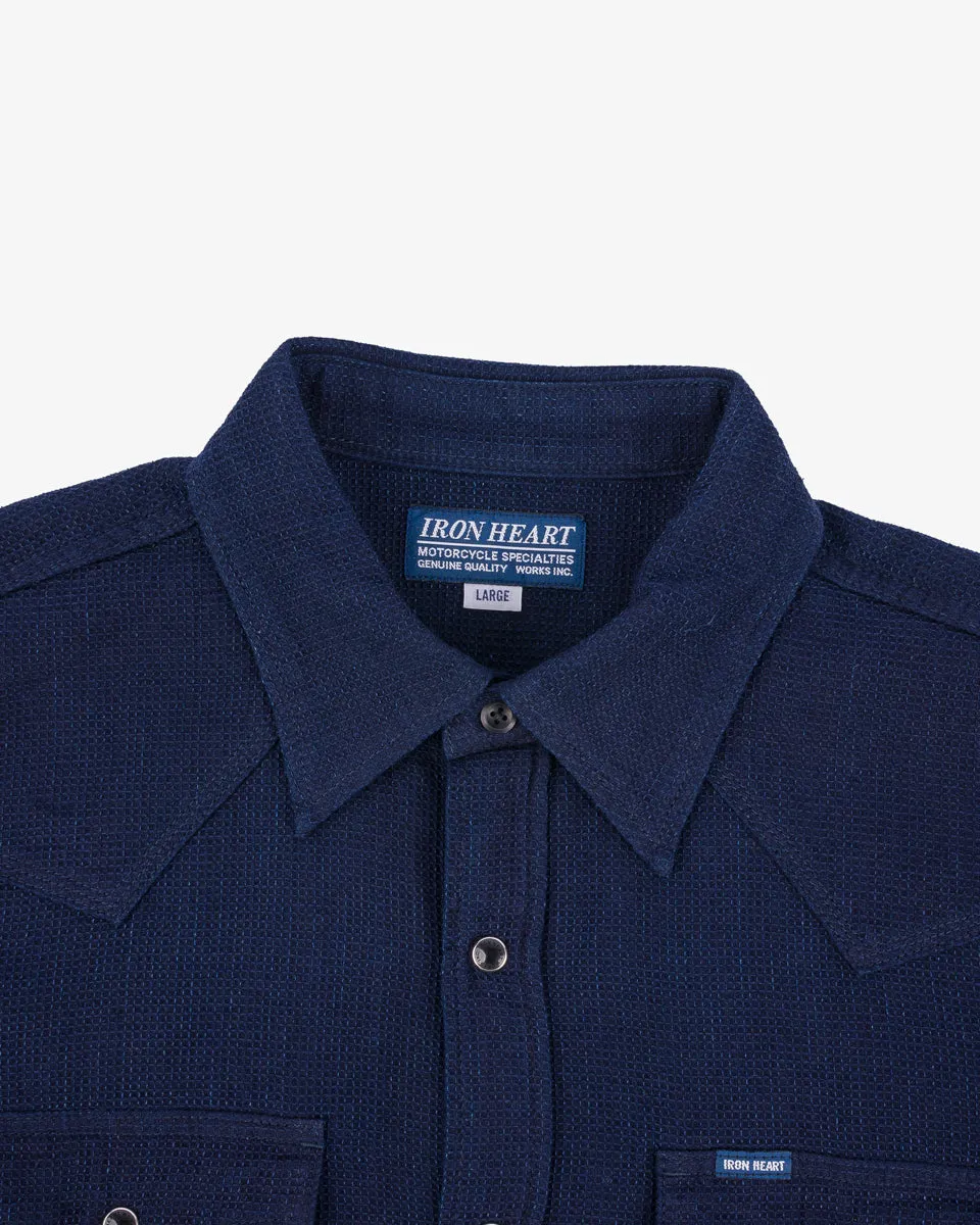 5oz Selvedge Dobby Cloth Western Shirt - Indigo sold by Iron Heart product image thumbnail 4