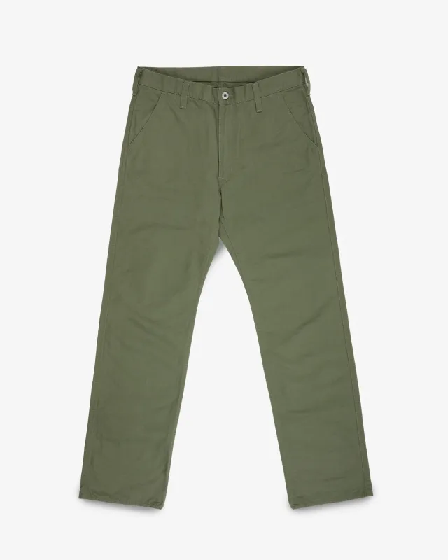 8oz Ripstop Wide Work Pants - Army Green made by Iron Heart