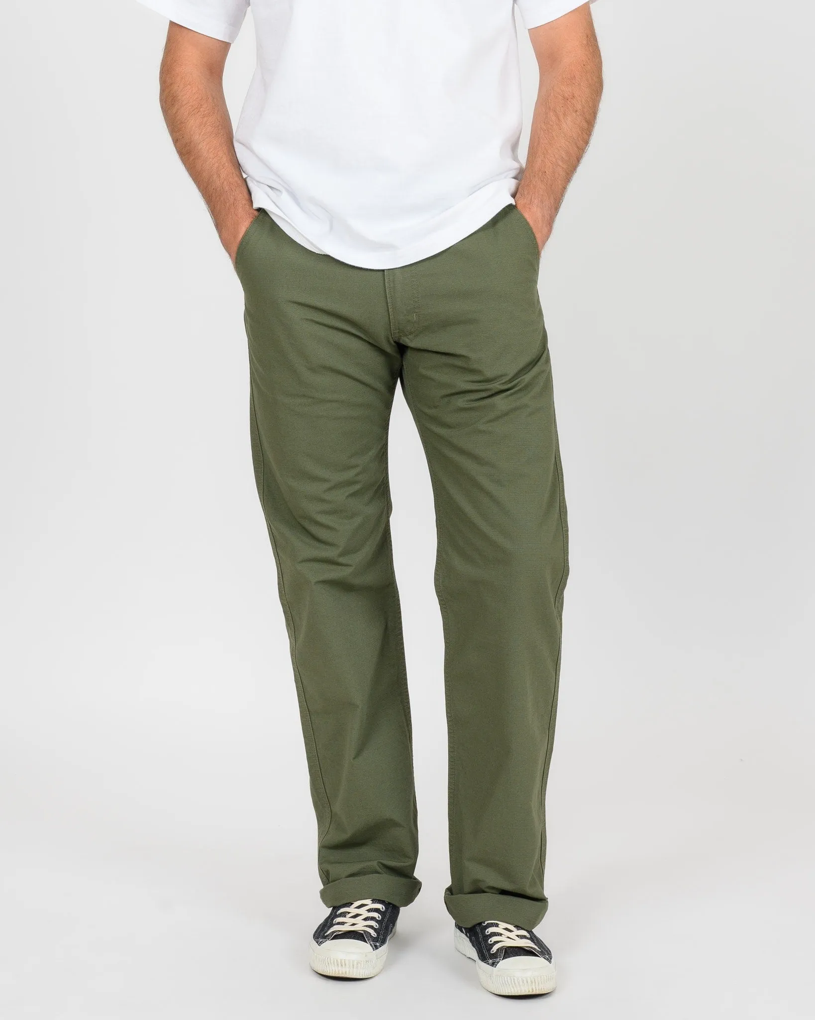 8oz Ripstop Wide Work Pants - Army Green sold by Iron Heart product image thumbnail 2