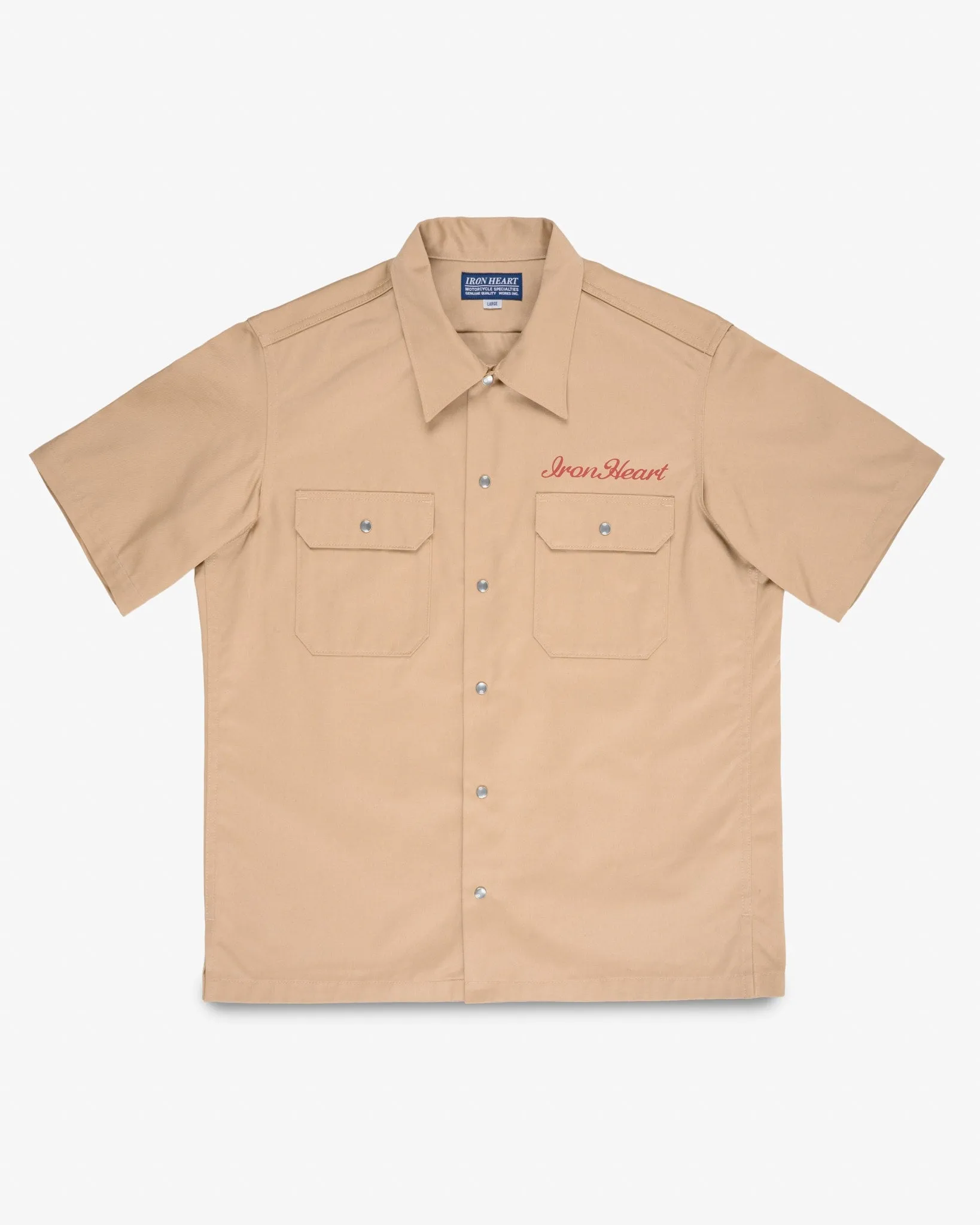 9.6oz T/C Short Sleeved Mechanic Shirt - Khaki sold by Iron Heart