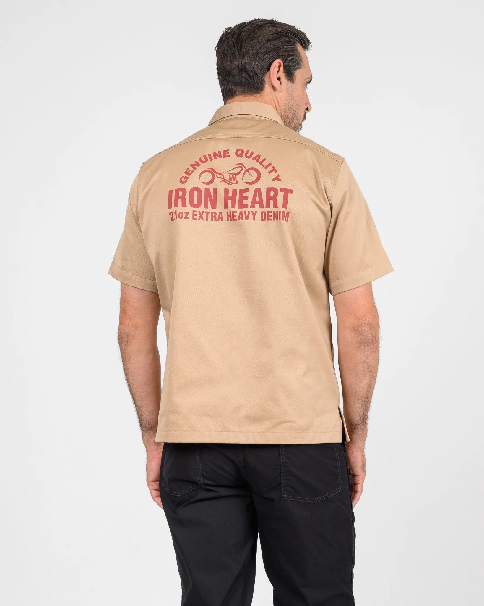 9.6oz T/C Short Sleeved Mechanic Shirt - Khaki sold by Iron Heart product image thumbnail 3