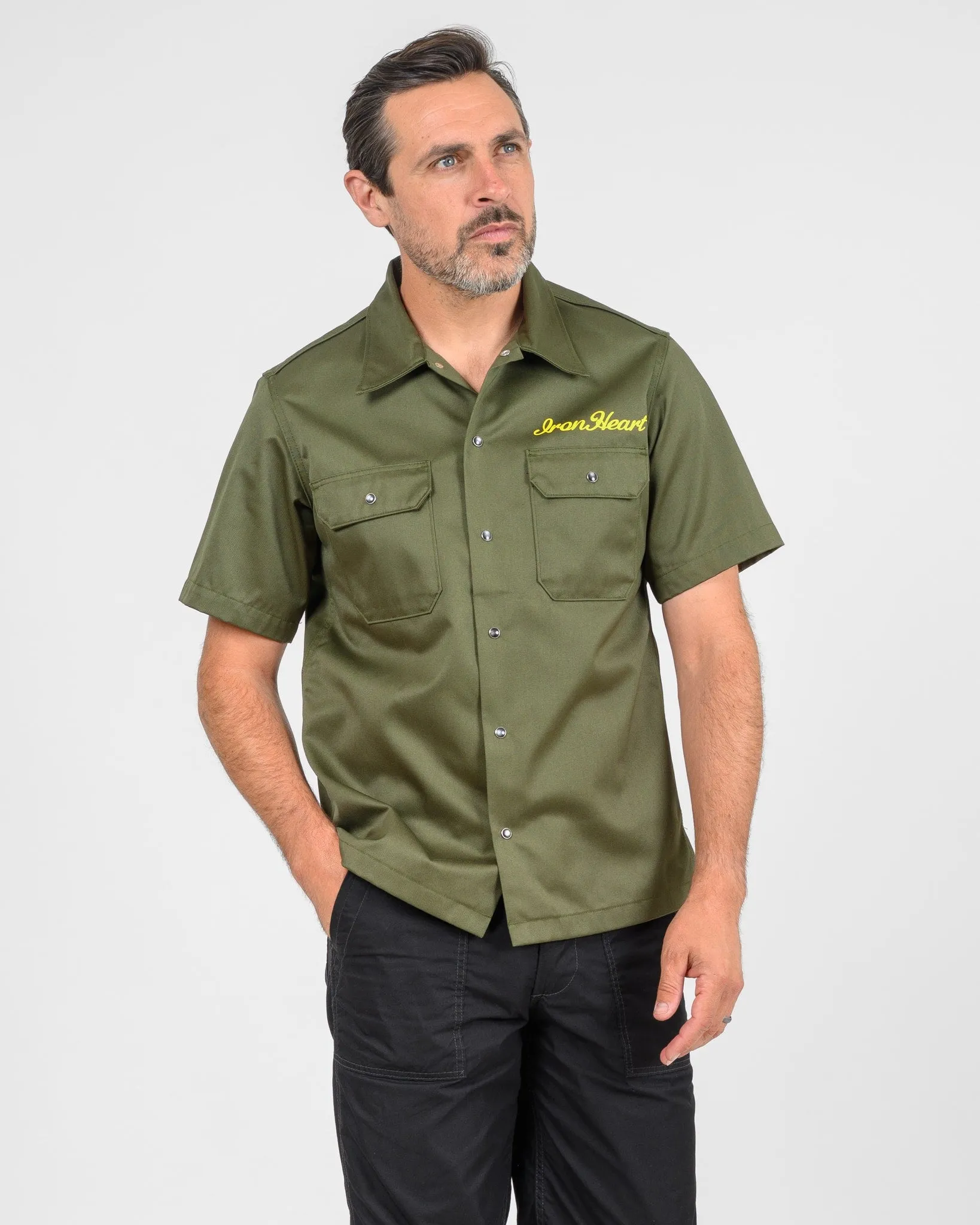 9.6oz T/C Short Sleeved Mechanic Shirt - Olive Drab Green sold by Iron Heart product image thumbnail 2