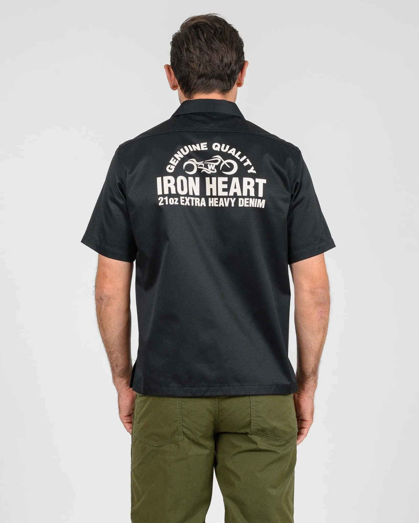 9.6oz T/C Short Sleeved Mechanic Shirt - Black sold by Iron Heart product image thumbnail 3