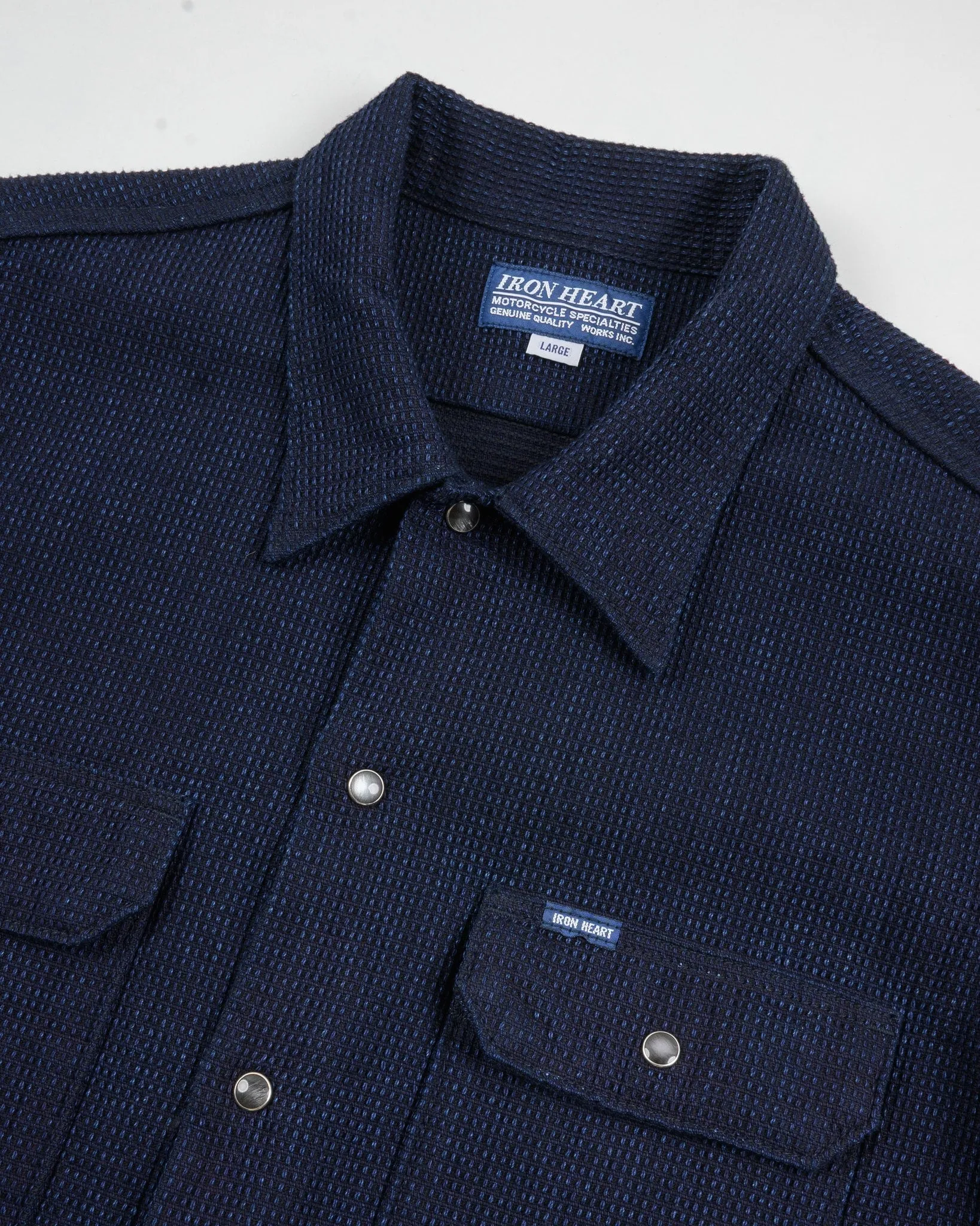 10oz Dobby Cloth Short Sleeve Mechanic Shirt - Indigo sold by Iron Heart product image thumbnail 5