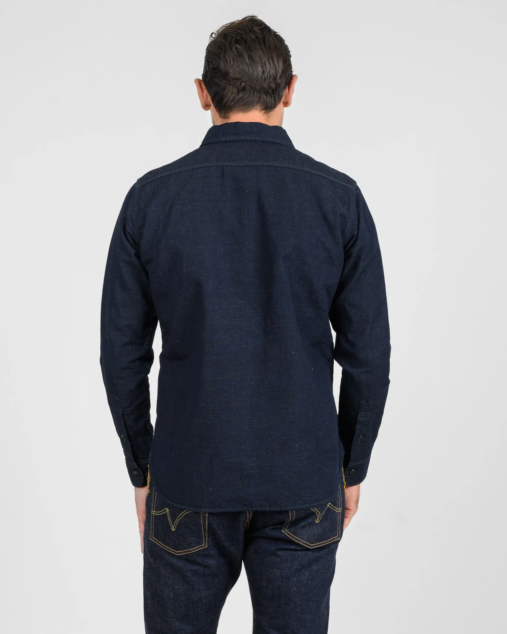 7oz Cotton Linen Chambray Work Shirt - Indigo sold by Iron Heart product image thumbnail 3