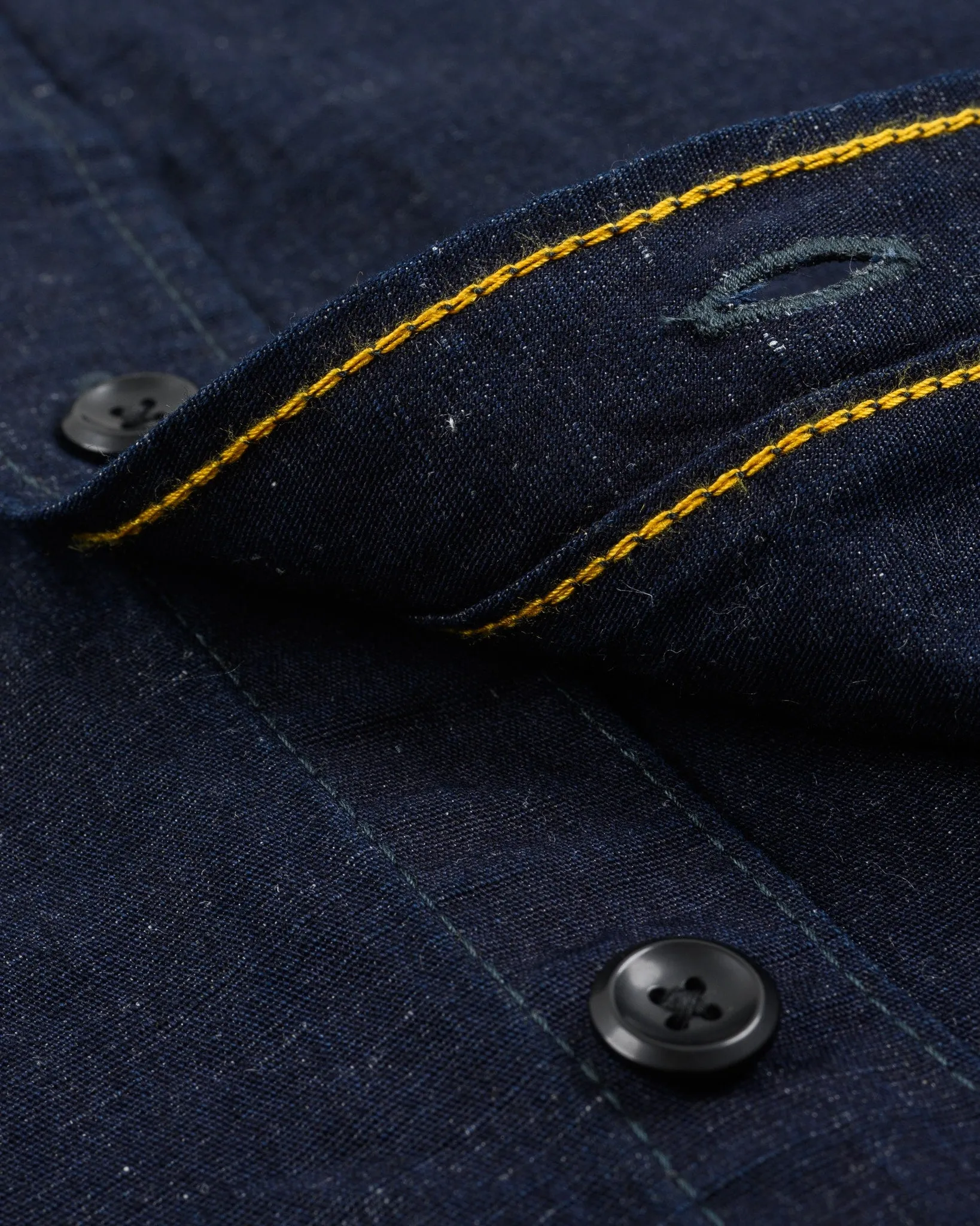 7oz Cotton Linen Chambray Work Shirt - Indigo sold by Iron Heart product image thumbnail 5