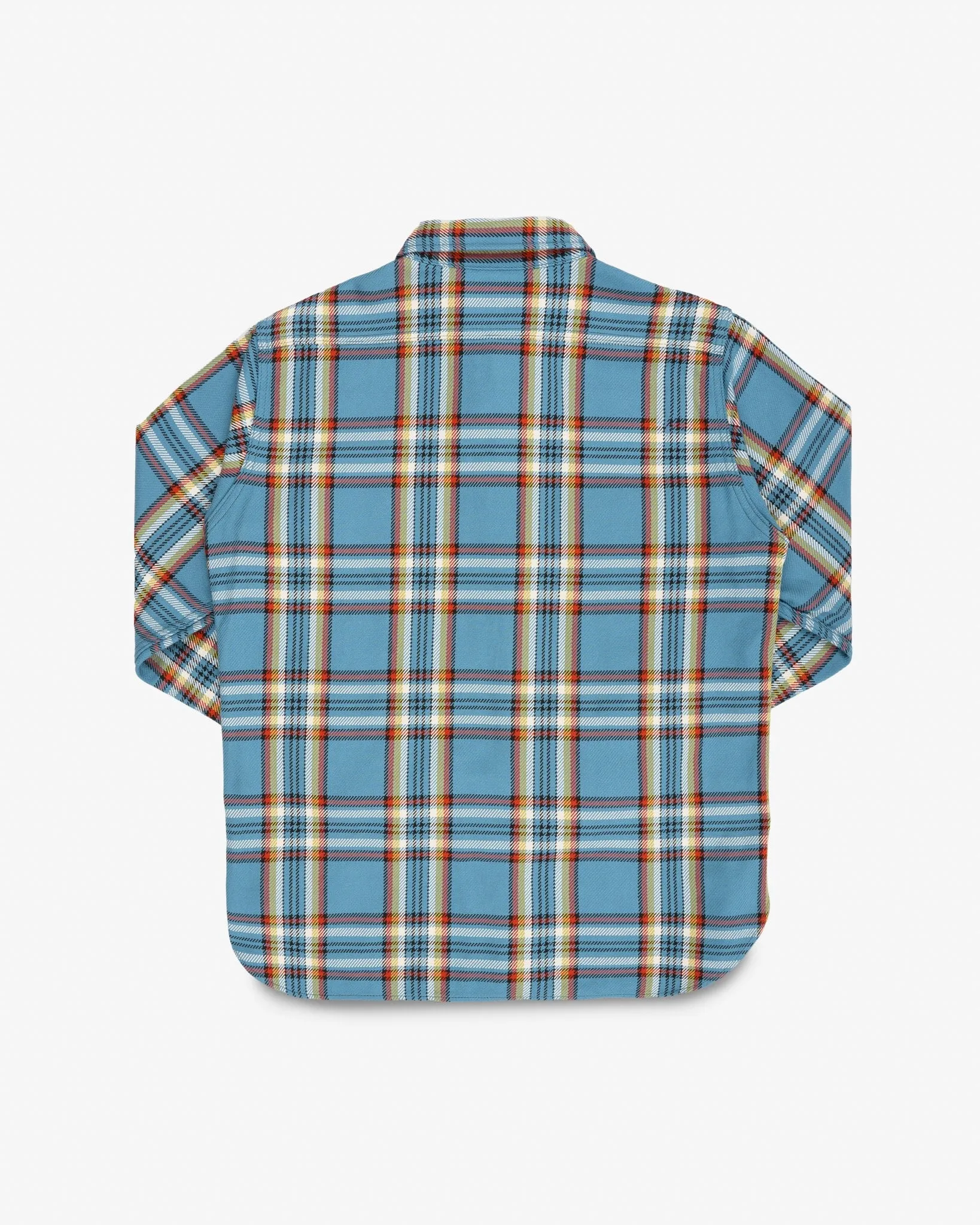 9oz Selvedge Flannel Check Work Shirt - Sax Blue sold by Iron Heart product image thumbnail 4