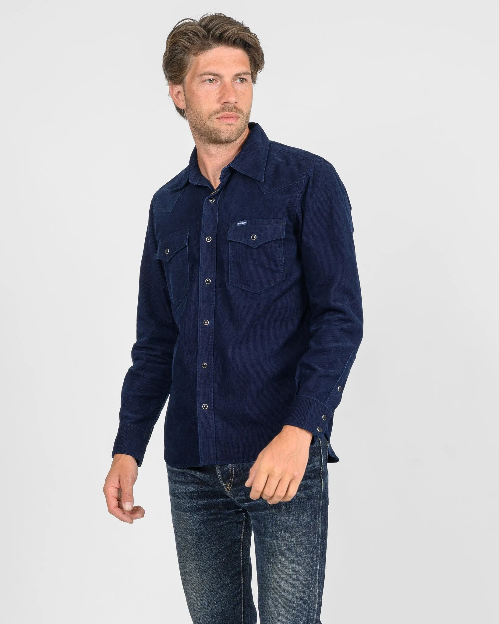 7.5oz Selvedge Corduroy Western Shirt - Indigo sold by Iron Heart product image thumbnail 2