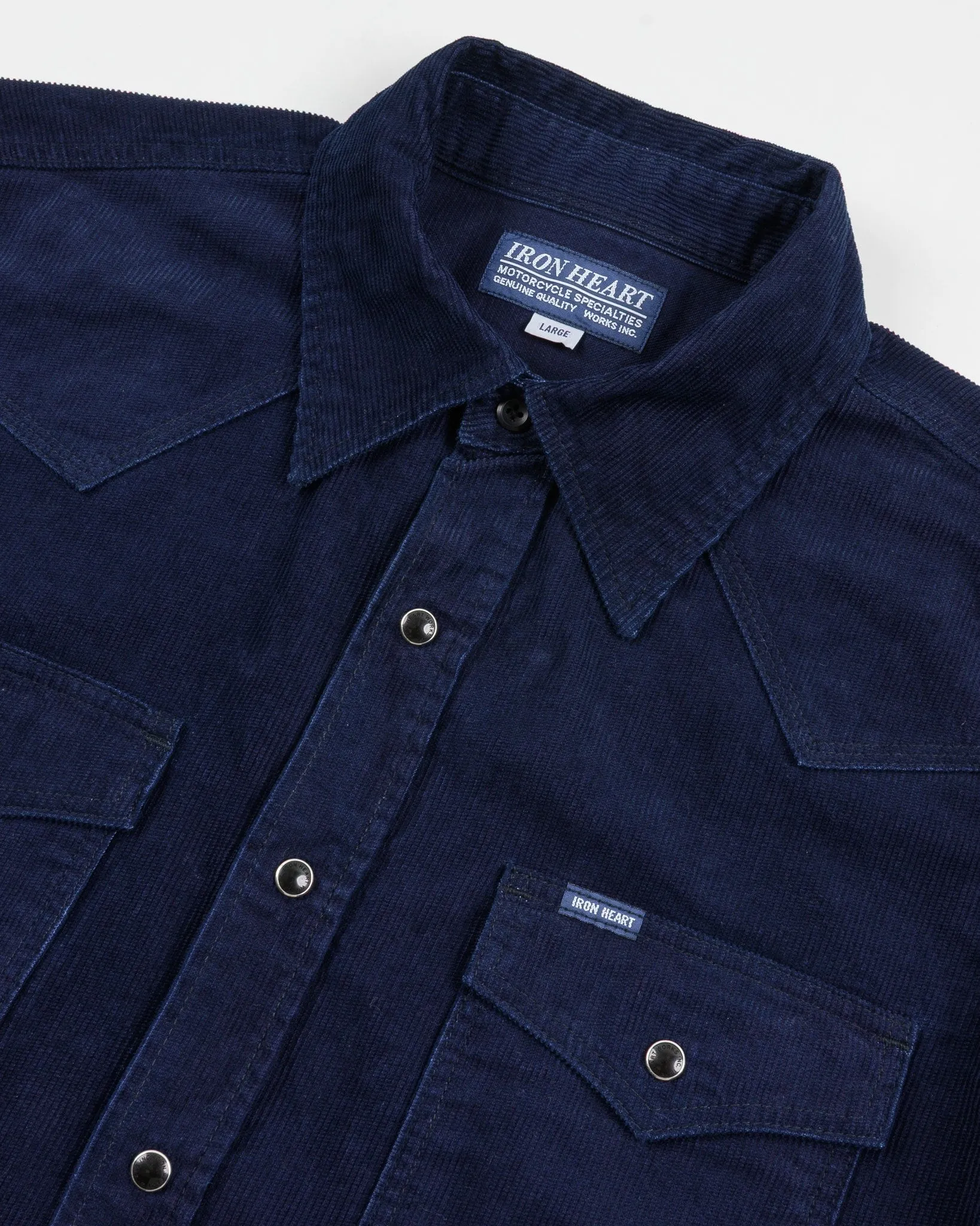7.5oz Selvedge Corduroy Western Shirt - Indigo sold by Iron Heart product image thumbnail 5