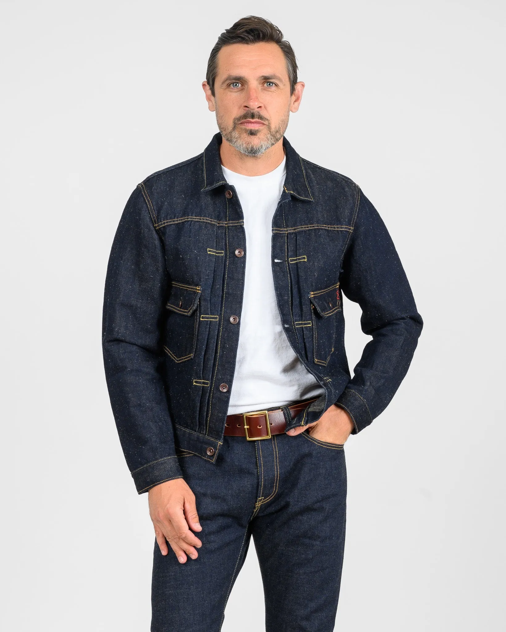 14oz Cotton/Linen Denim Type II Jacket - Indigo sold by Iron Heart product image thumbnail 3