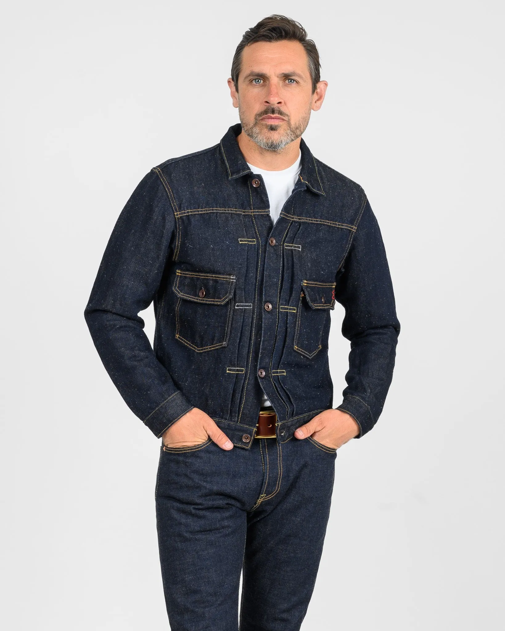 14oz Cotton/Linen Denim Type II Jacket - Indigo sold by Iron Heart product image thumbnail 2