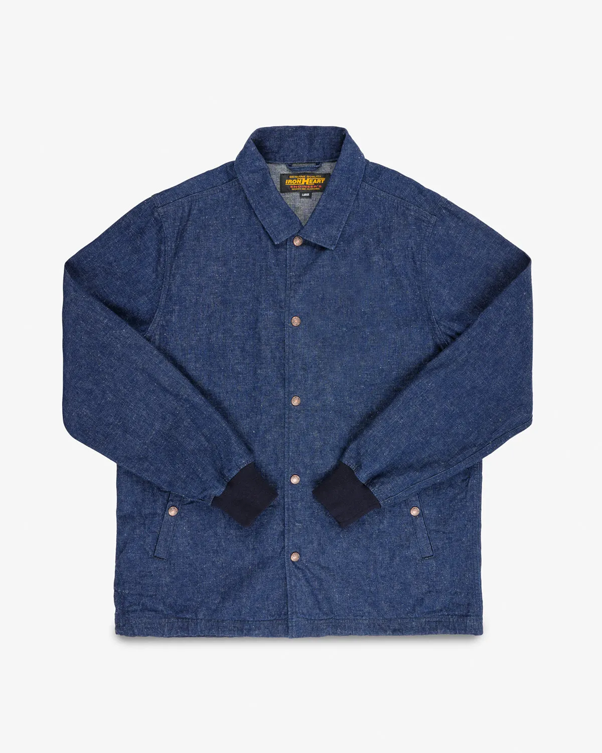 10oz Neppy Selvedge Denim Coach Jacket - Indigo - No Patch sold by Iron Heart