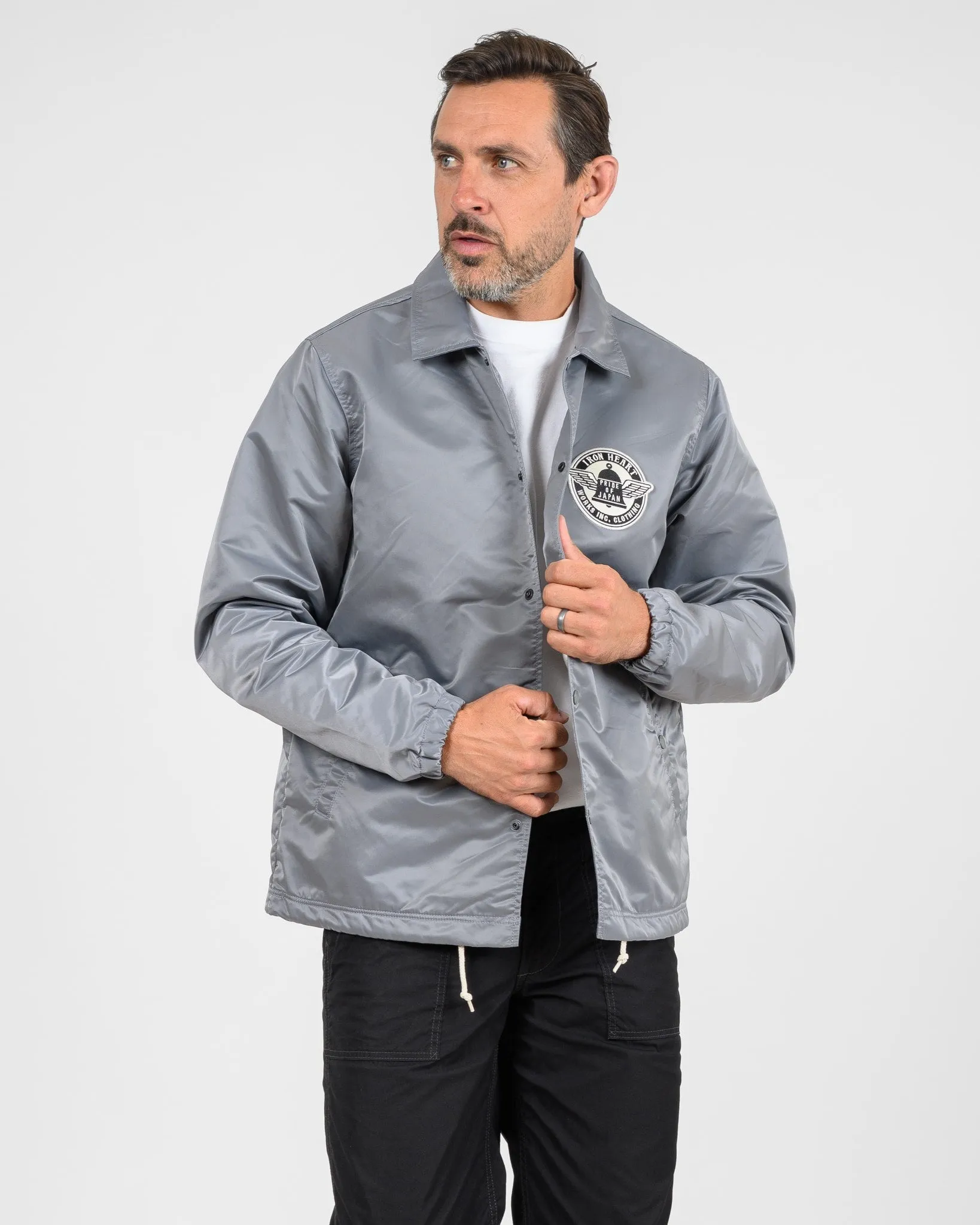 4.8oz Nylon Coach Jacket - Grey sold by Iron Heart product image thumbnail 2