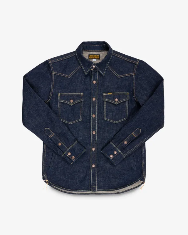 18oz Vintage Selvedge Denim CPO Shirt - Indigo sold by Iron Heart