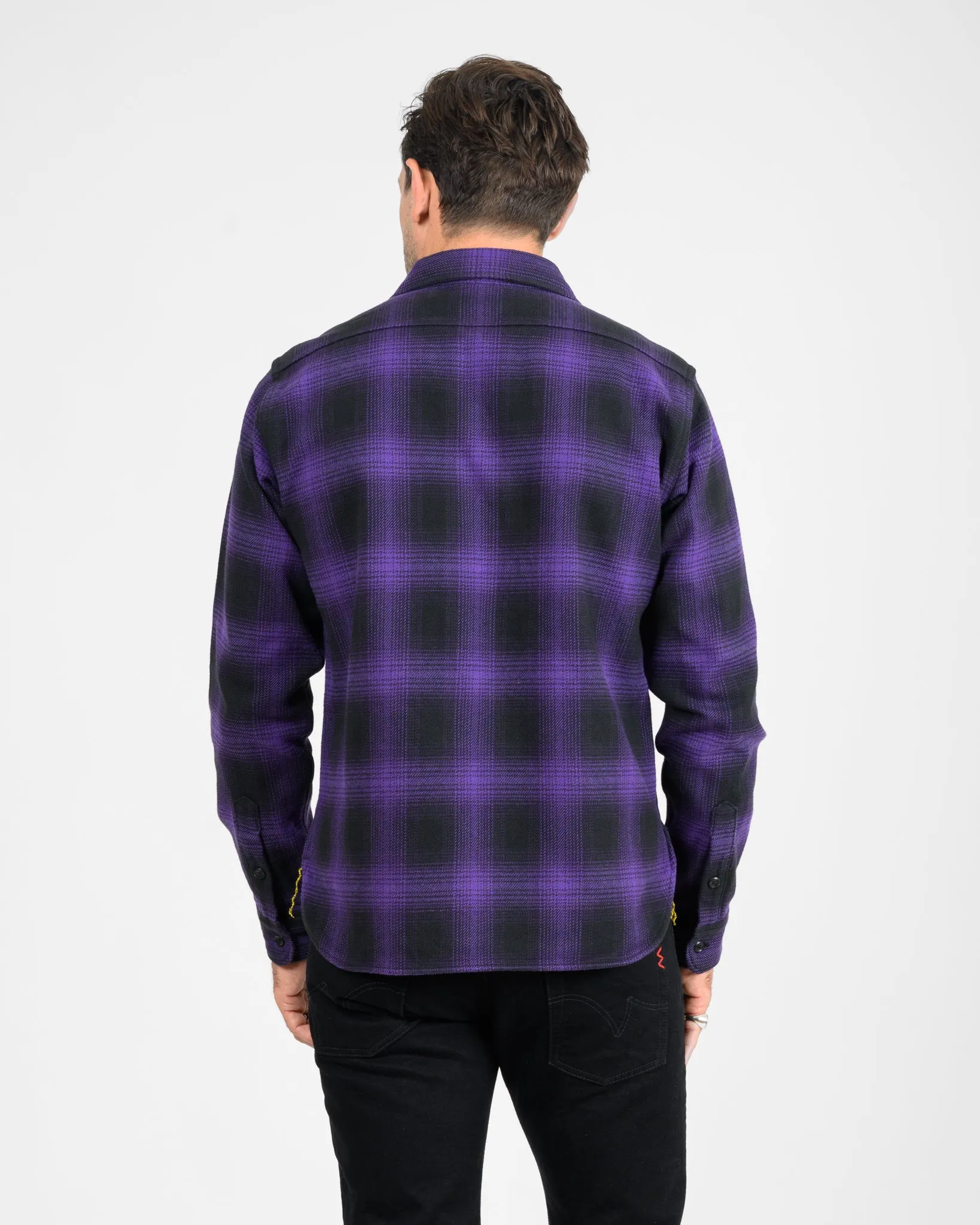 Ultra Heavy Flannel Ombré Check Work Shirt - Purple/Black sold by Iron Heart product image thumbnail 3