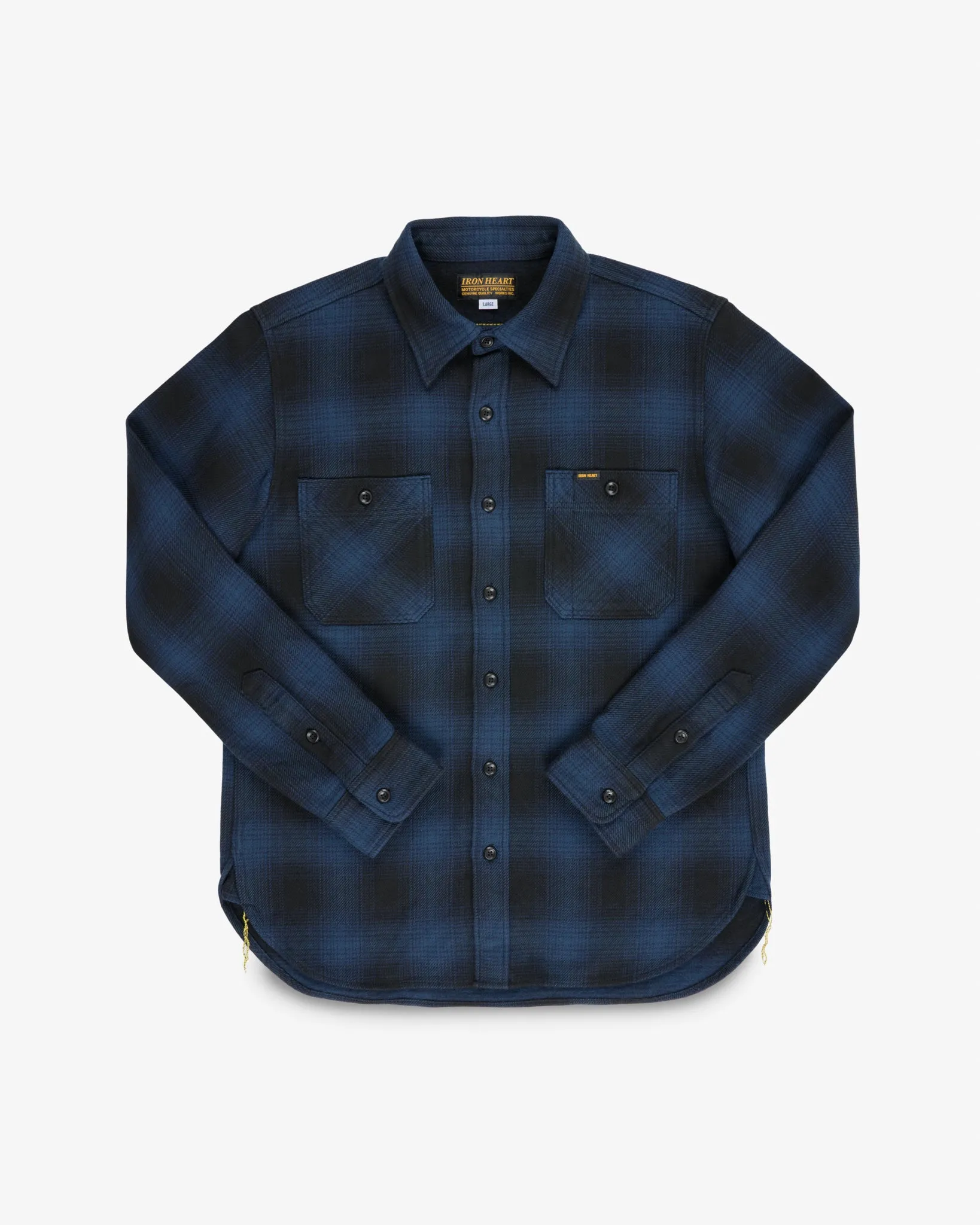Ultra Heavy Flannel Ombré Check Work Shirt - Navy/Black sold by Iron Heart