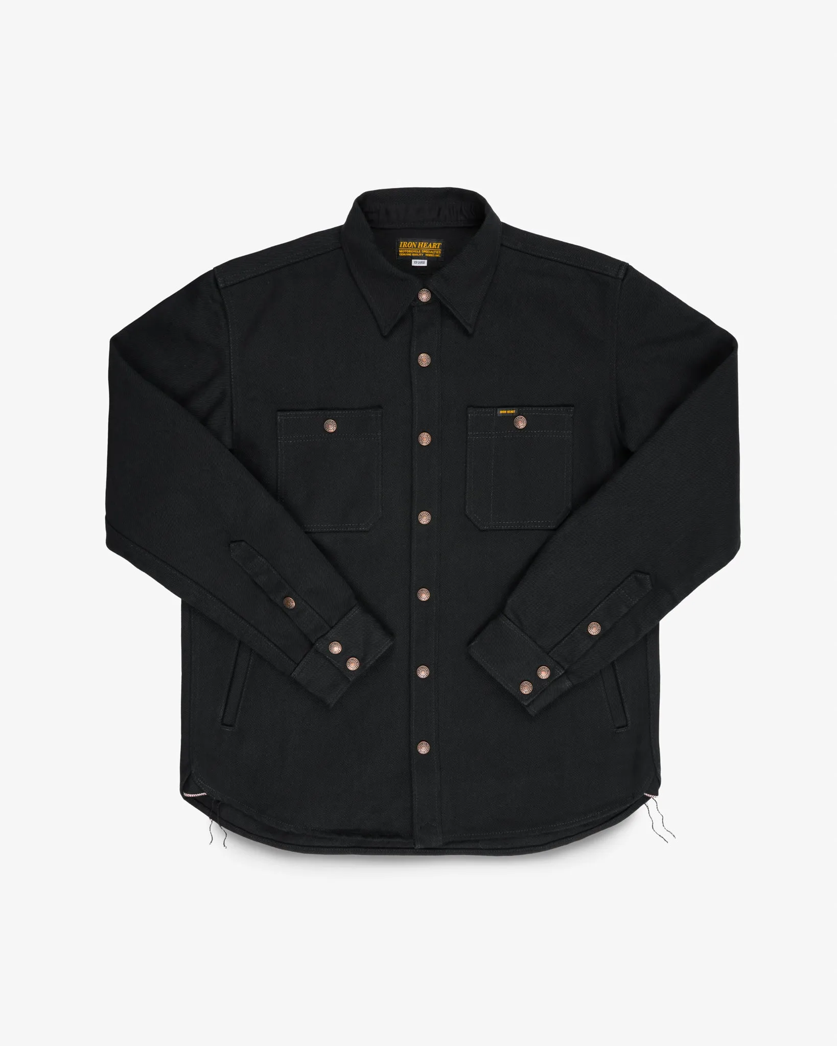 21oz Selvedge Denim CPO Work Shirt - "The UnTucked" - Superblack Non-Fade sold by Iron Heart