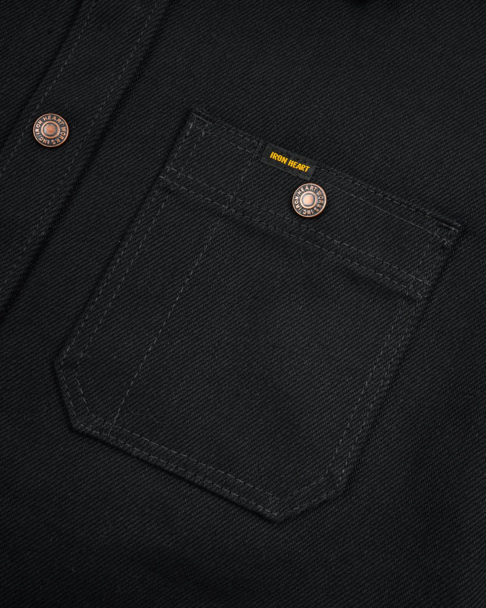 21oz Selvedge Denim CPO Work Shirt - "The UnTucked" - Superblack Non-Fade sold by Iron Heart product image thumbnail 5