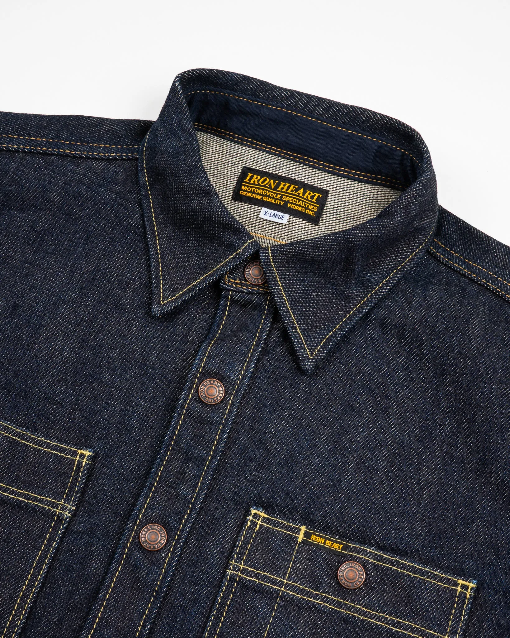 21oz Selvedge Denim CPO Work Shirt - "The UnTucked" - Indigo sold by Iron Heart product image thumbnail 5