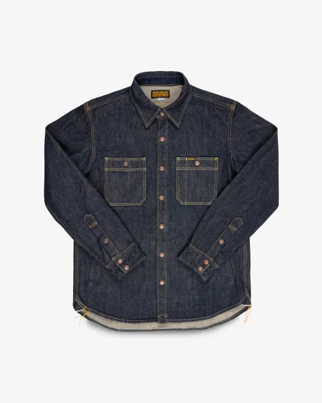 21oz Selvedge Denim CPO Work Shirt - "The UnTucked" - Indigo sold by Iron Heart