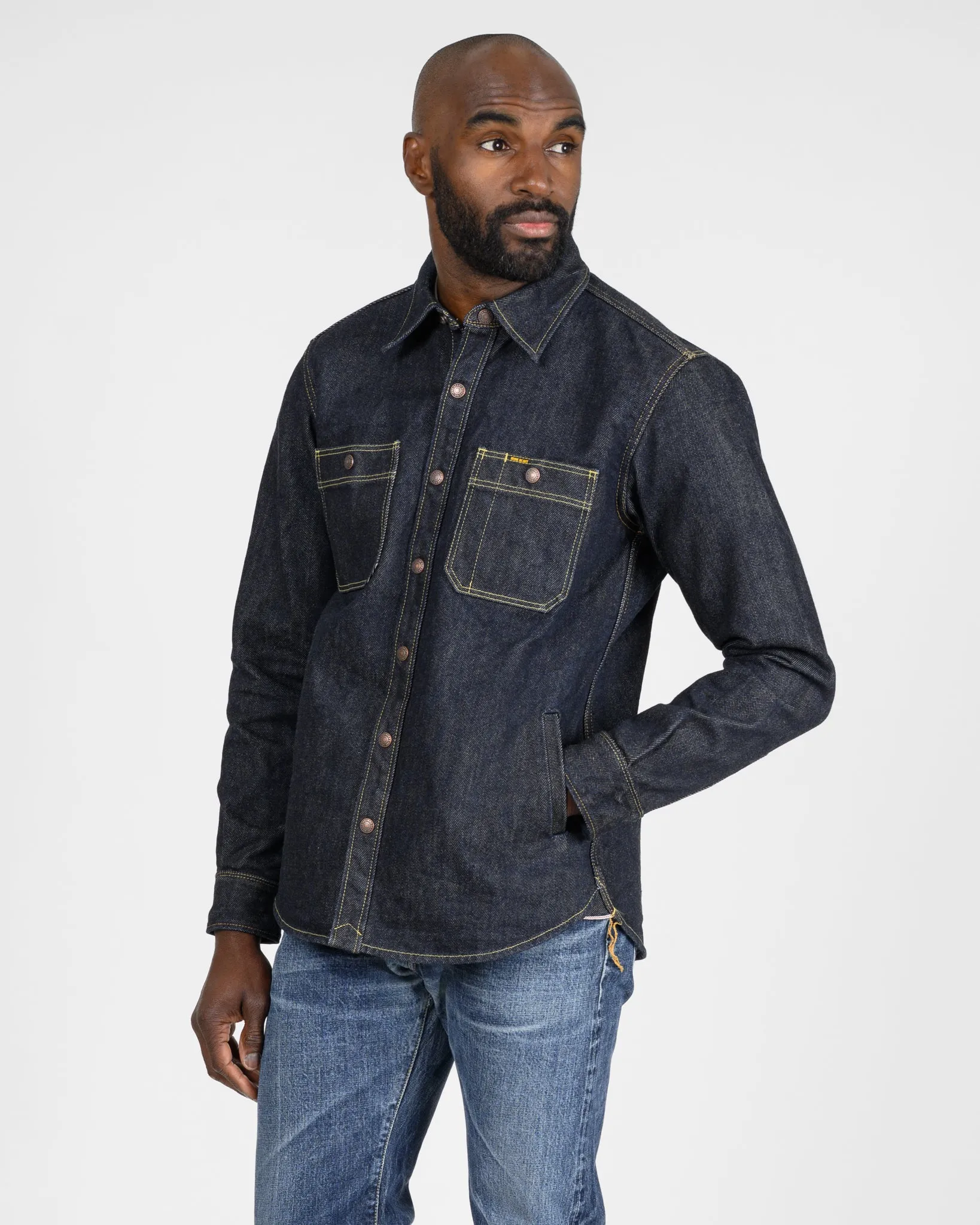 21oz Selvedge Denim CPO Work Shirt - "The UnTucked" - Indigo sold by Iron Heart product image thumbnail 2