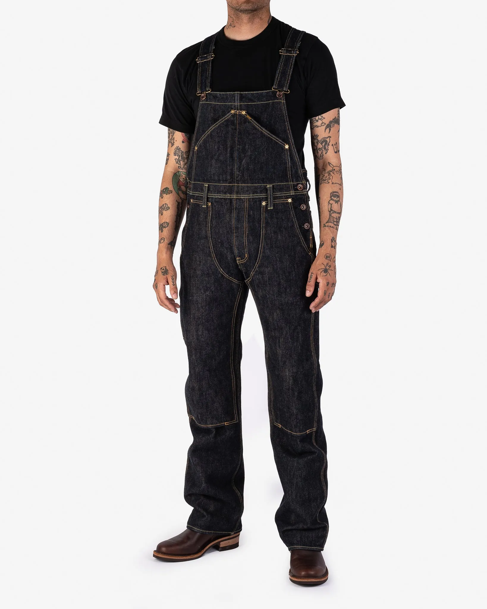 21oz Selvedge Denim Double Knee Overalls - Indigo sold by Iron Heart product image thumbnail 2