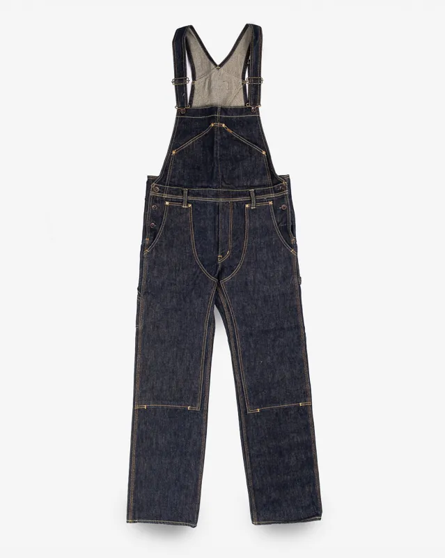 21oz Selvedge Denim Double Knee Overalls - Indigo sold by Iron Heart