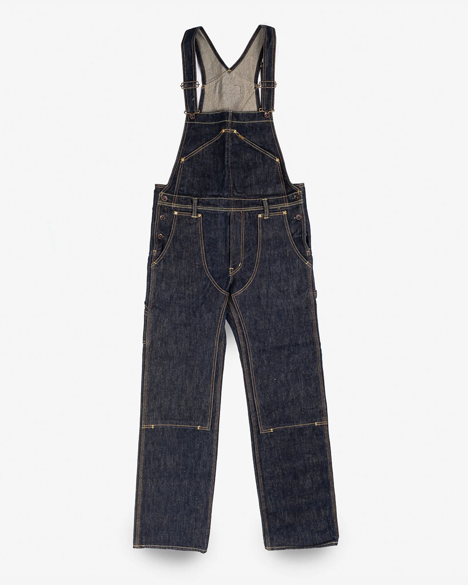 21oz Selvedge Denim Double Knee Overalls - Indigo sold by Iron Heart