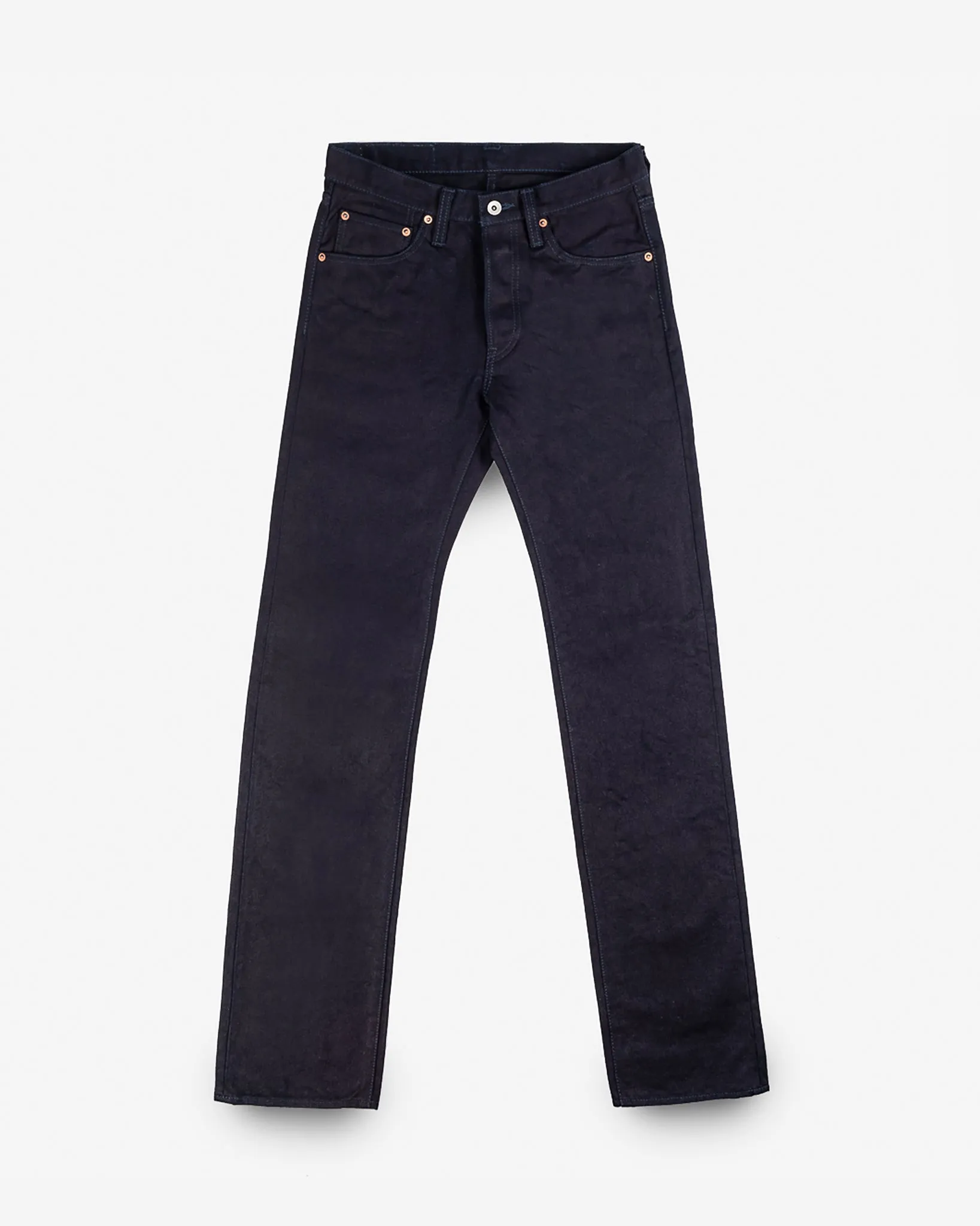 14oz Selvedge Denim Slim Straight Cut Jeans - Indigo/Black sold by Iron Heart