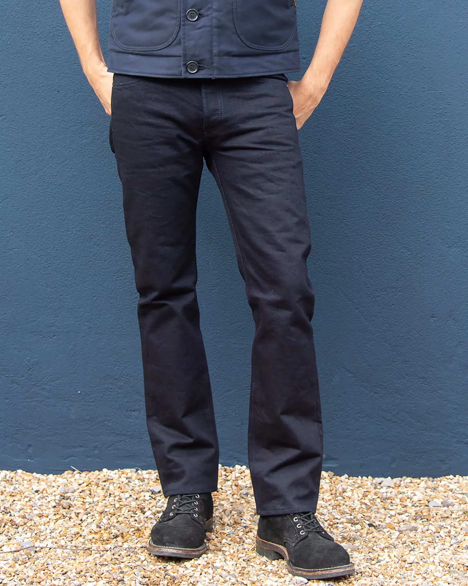 14oz Selvedge Denim Slim Straight Cut Jeans - Indigo/Black sold by Iron Heart product image thumbnail 4