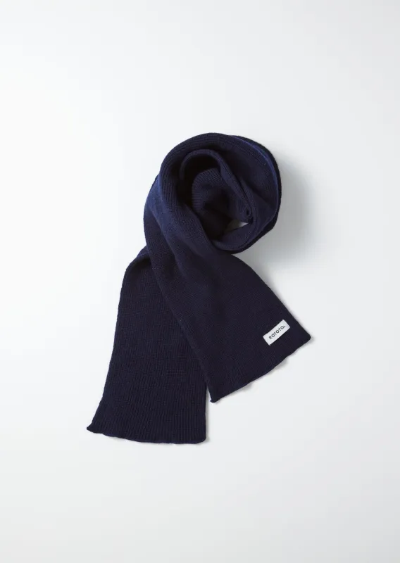 ROTOTO - Merino Lambswool Scarf - Navy Blue made by ROTOTO